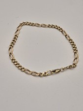 9ct Gold Figaro Bracelet, Approx 8 1/2 Inches, 6.94g, Fully Hallmarked