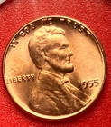 1955-P Lincoln Wheat Cent Penny GEM RED BU From an Original Bank Roll