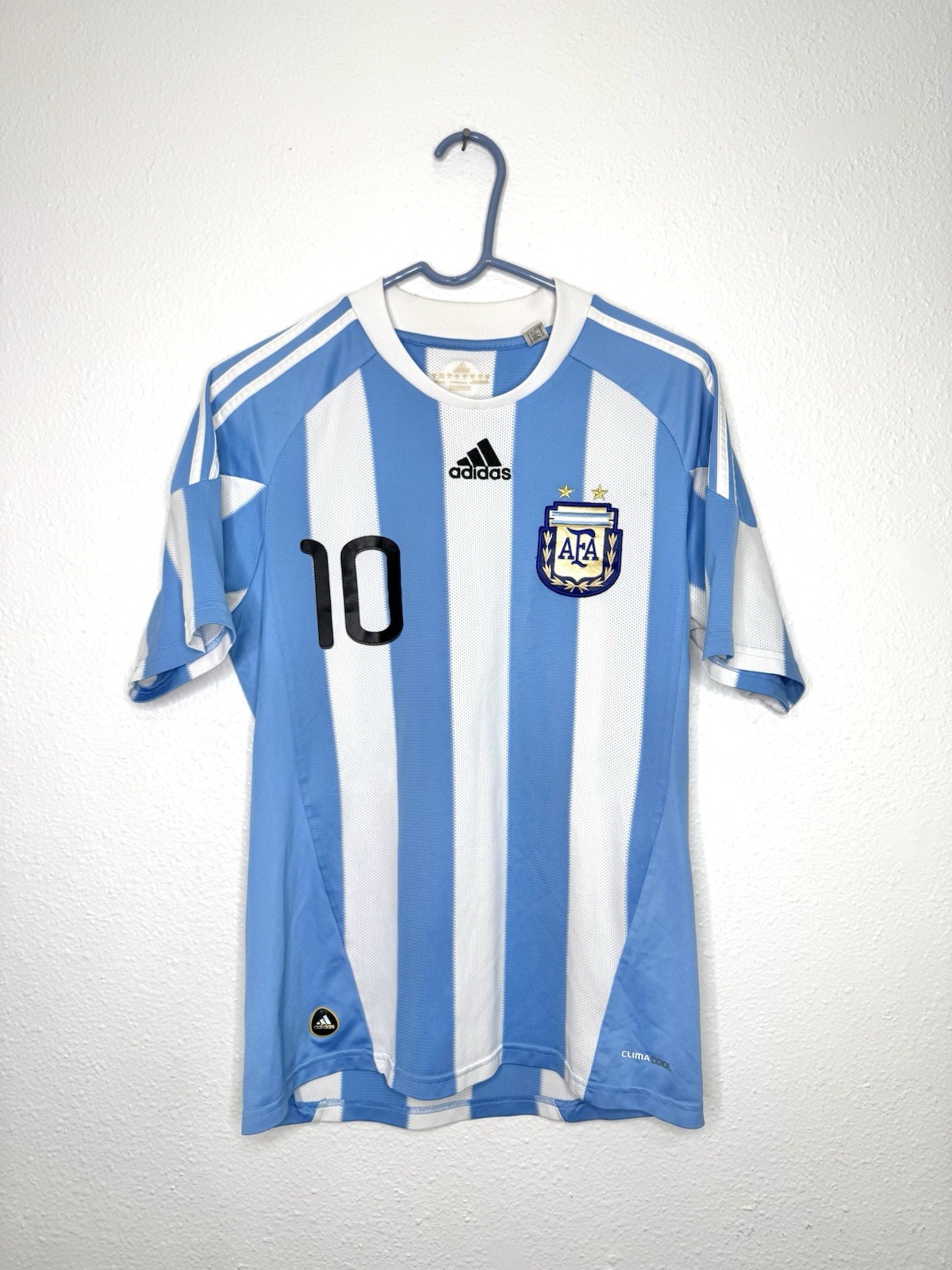 Argentina 2010/2011 Home #10 Authentic Adidas Messi Soccer Jersey Size S/M