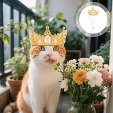 Pet Crown Tiara Dog Hats for Large Dogs Birthday Party Accessories
