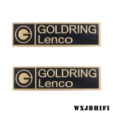 Goldring Lenco Turntable Metal Aluminum Logo Badge 53.5mm 2.1" X15mm 0.59" gold