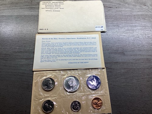 1965 Special Mint Set (SMS) w/5 Coins & Silver Kennedy San Francisco 061125-65