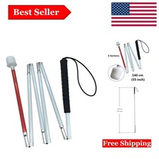 Aluminum Folding White Cane with Reflective Safety for the Visually Impaired