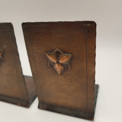 Vintage Copper Bookends Craftsman Studios Hand Forged Mission Arts & Crafts 4in - Picture 6 of 9