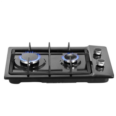 20'' Gas Cooktop Stove Top 2 Burners LPG/NG Dual Fuel Stainless Steel