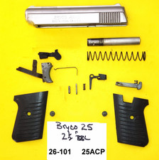 Bryco Jennings 25 In 25 Acp S.s Slide Bbl Blsck Grips Gun Parts Item 26-101