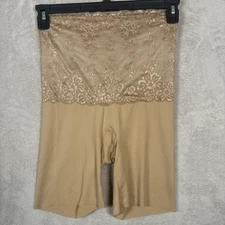 Love Your Assets by Sara Blakely Spanx High Waisted Shorts Lace Band 1X Beige
