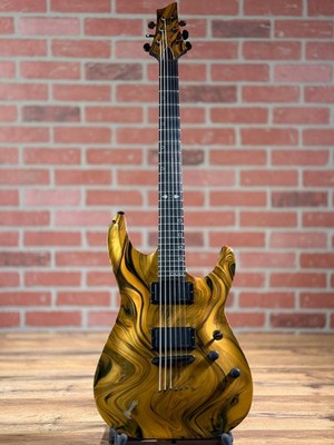 Schecter C-1 Hydro Dip Electric Guitar - Golden Eclipse