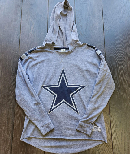 Sudadera con Capucha Dallas Cowboys Rosa Victorias Secret Talla Pequeña Gris Pullover - Imagen 10 de 16