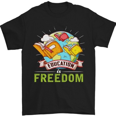 Bildung Ist Freedom Lehren Lehrer Herren 100% Baumwoll