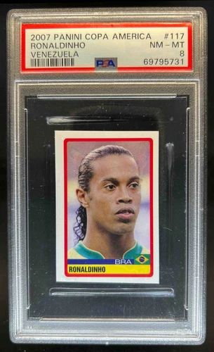2007 Panini Copa America Ronaldinho #117 PSA 8