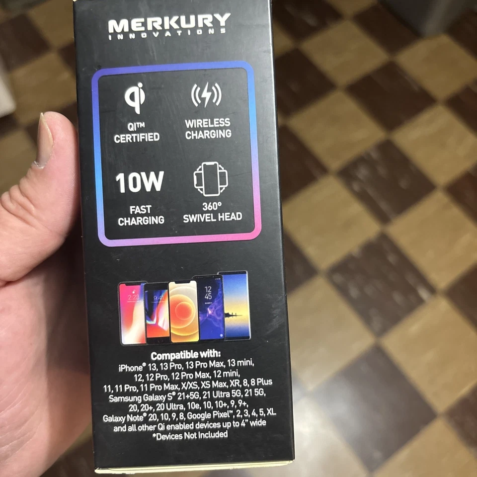 NEW Merkury Power Mount Glo - Wireless Charging Car Vent Mount + RGB Lights - Image 2 of 3