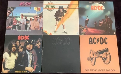 AC/DC 9LP LOT BACK IN BLACK DIRTY DEEDS HIGH VOLTAGE HIGHWAY TO HELL FLY BE ROCK