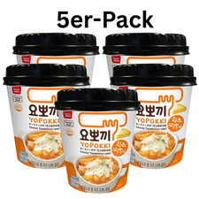 5er-Pack YOPOKKI Reiskuchen Tteokbokki Topokki K&auml;se Cup 120g
