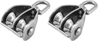 Doppel Flaschenzug M15 Edelstahl 304 Umlenkrolle Riemenscheibe 2 StüCk FüR Seile