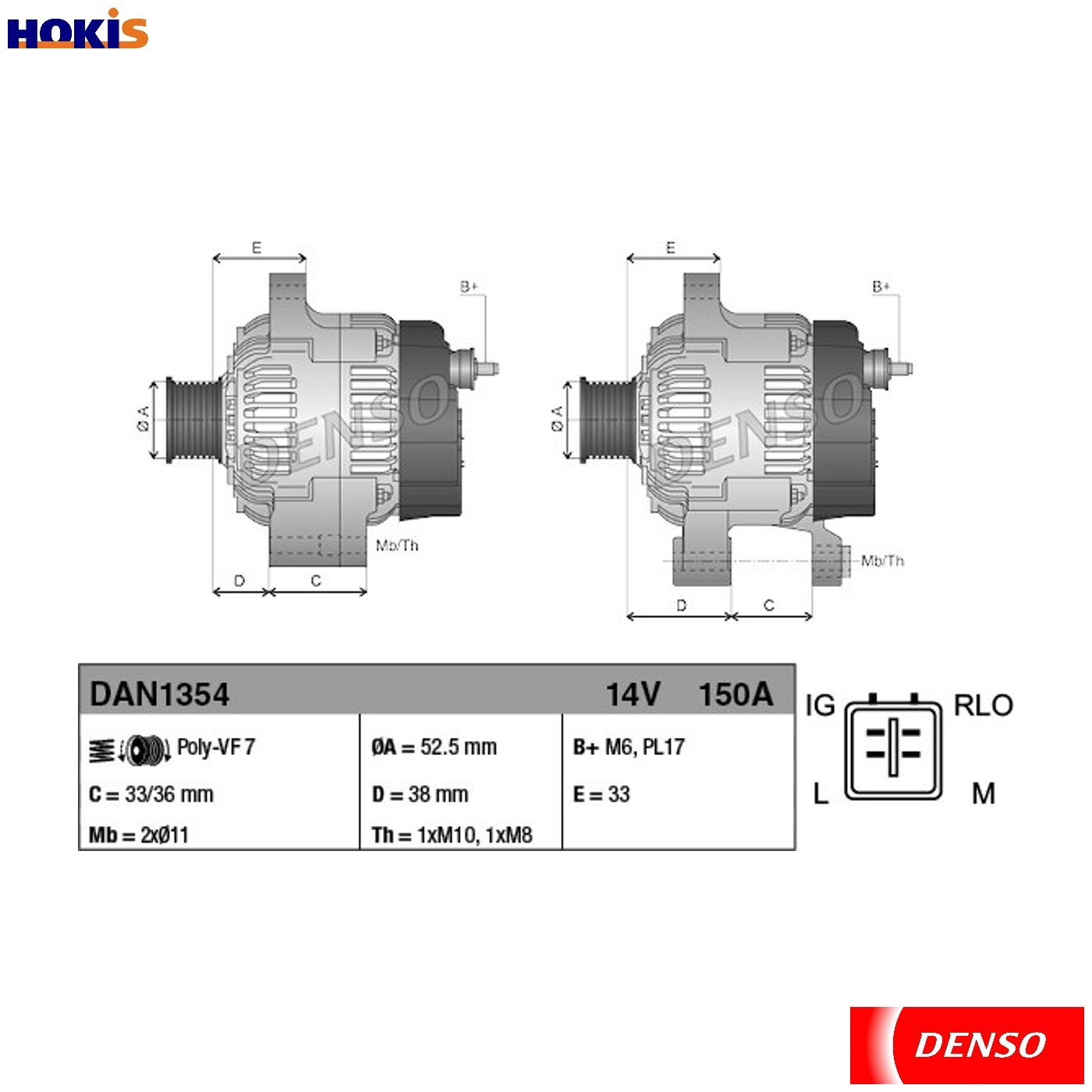 DENSO Alternator DAN1354 Fits Lexus & Toyota - OE Performance & Quality - Image 20