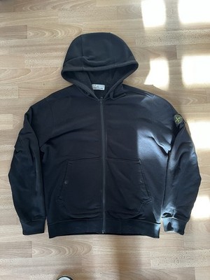 Schwarze Hoddie Stone Island Gr. L Herren Baumwolle Top