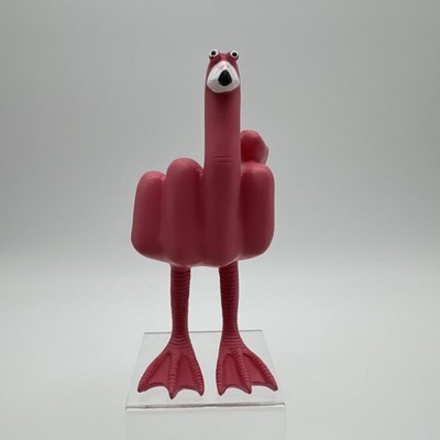 Pink Flamingo Middle Finger Statue   6.3'' Resin Funny Desk Decor Unique Gift
