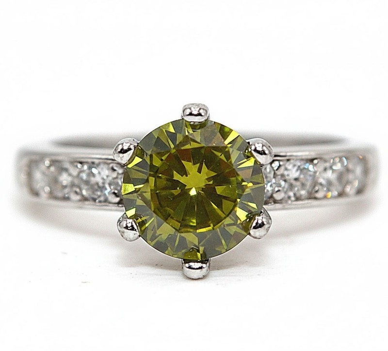 2CT Peridot 925 Solid Sterling Silver Ring Jewelry Sz 6 NF1-6