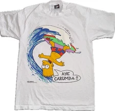 80’s, 90’s Vintage Simpson Single Stitch Large White T-shirt  Screen Stars Best