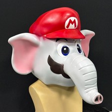 Máscara de látex elefante Mario Super Mario Bros Halloween Disfraz de disfraces