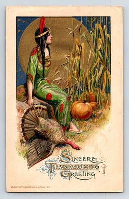 Danksagungsgrüße Postkarte. John Winsch. Posted Wayland, New York, 1917.