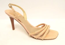 New STUART WEITZMAN Size 9 Peach Snake Slingback Sandals Heels Shoes
