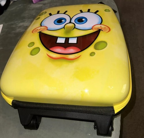 BIOWORLD Sponge Bob Luggage 16 1/2” Hard Case Front W/Rolling Wheels Expandable