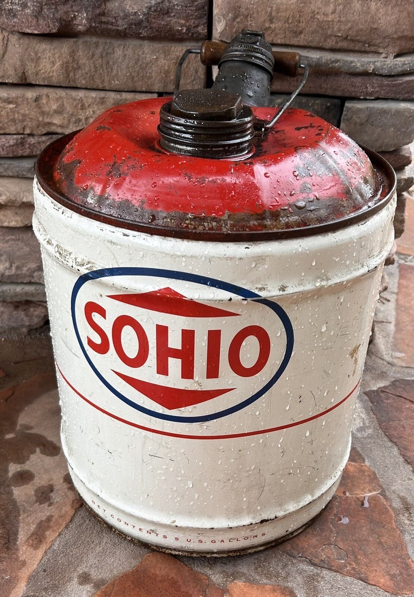 Vintage SOHIO 5 Gallon Gas Motor Oil Can | eBay