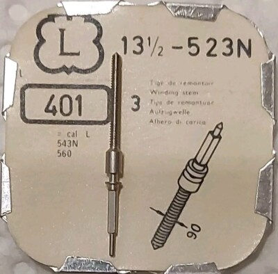 Landeron Cal 523N Part 401 Winding Stem/Aufzugswelle Original Neu 
