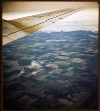 NORTHWEST DC-6 airplane near Seattle WA - 1958 Stereo Realist Slide #1035