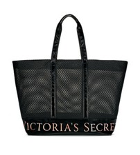 Sac Fourre-Tout Noir Franges Victoria's Secret - Neuf Avec Étiquette - Tote Weekender