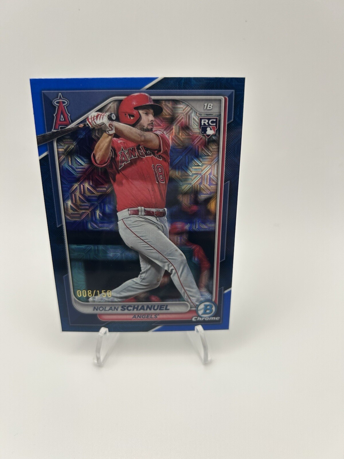 Nolan Schanuel #47 2024 Bowman Chrome Mojo Blue Refractor 008/150