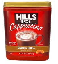 Hills Bros English Toffee Cappuccino Cafe Style Mix 16 oz