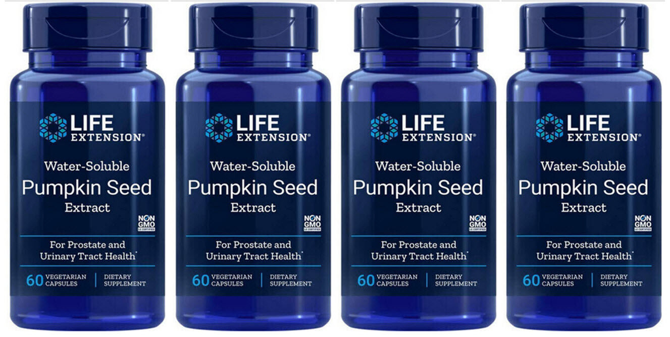 WATER SOLUBLE PUMPKIN SEED EXTRACT PROSTATE 4 BOTTLES 240 Caps LIFE