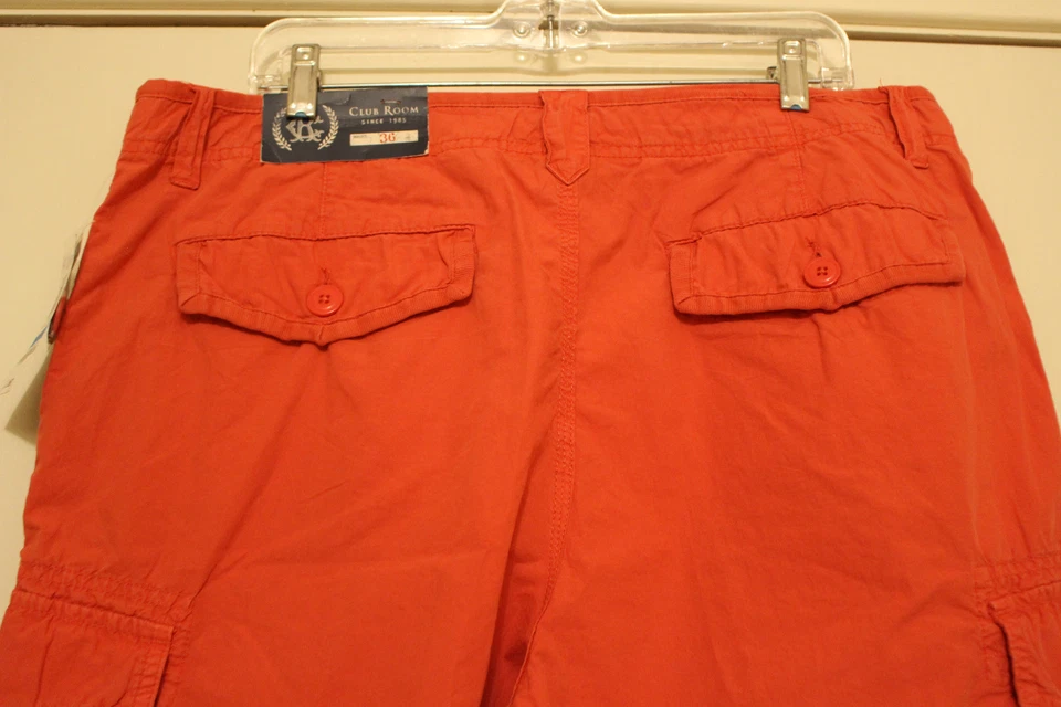 NOVO COM ETIQUETAS Shorts Masculino Vermelho por Club Room Cintura 36"   - Imagem 4 de 4