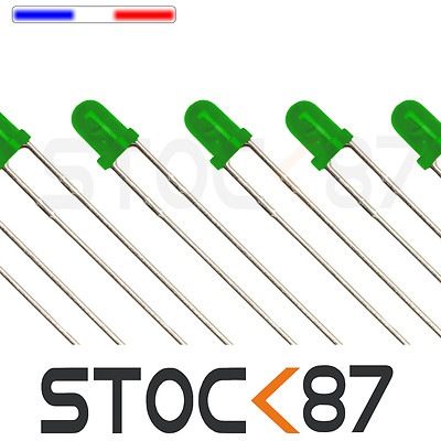 260DV# LED 3mm rund grün Diffusor Dispo 10, 25 oder 100 Stück