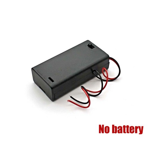 2 AA DIY Battery Holder Case Box 3V Power Switch & Bare Wire End Black x 1 - Afbeelding 4 van 11