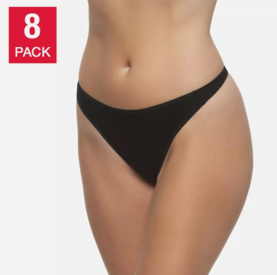 Felina Ladies' Thong, 8-pack Super Soft Smooth and Comfortable Fit Small