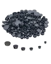 220 PCS 6 Sizes Black Hole Plugs Plastic Flush Type Panel round Hole Plugs Snap