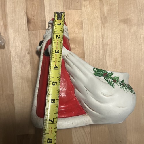 Claire Burke Old World Santa Claus Ceramic Planter Candy Dish Vintage 1990 - Picture 8 of 8