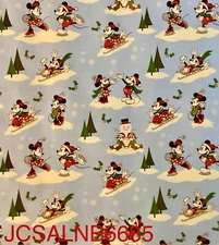DISNEY MICKEY & MINNIE CHRISTMAS GIFT WRAP PAPER LT. BLUE  20 SQ FT NEW 🎁 SANTA