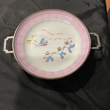 vintageheated baby food dish french sailor theme