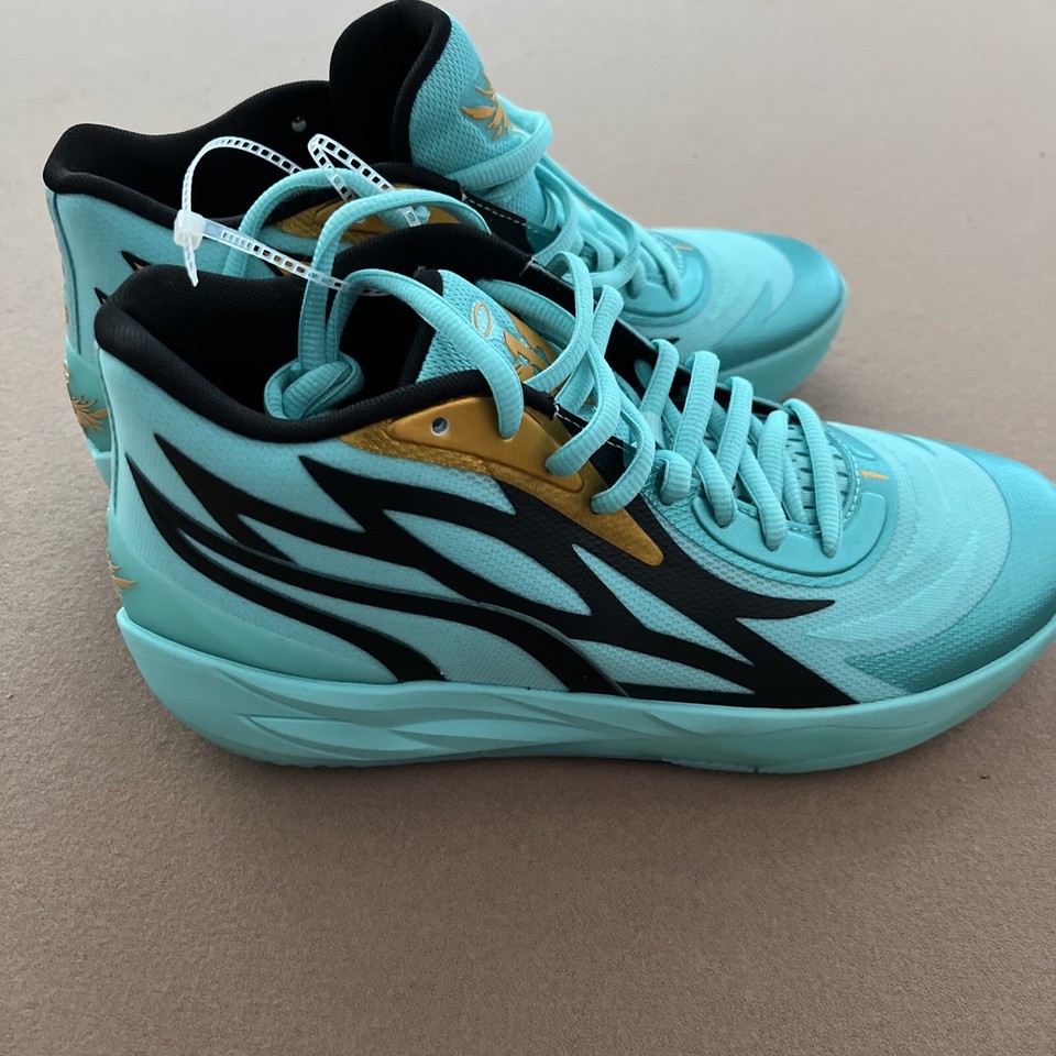 Puma Melo MB.02 Green Teal Basketball Shoes 37759001 Mens