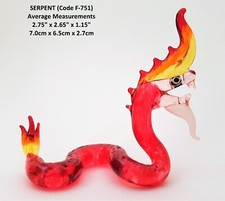 Red Glass DRAGON SERPENT Art Decorative Ornament Fantasy Animal Collectable Gift
