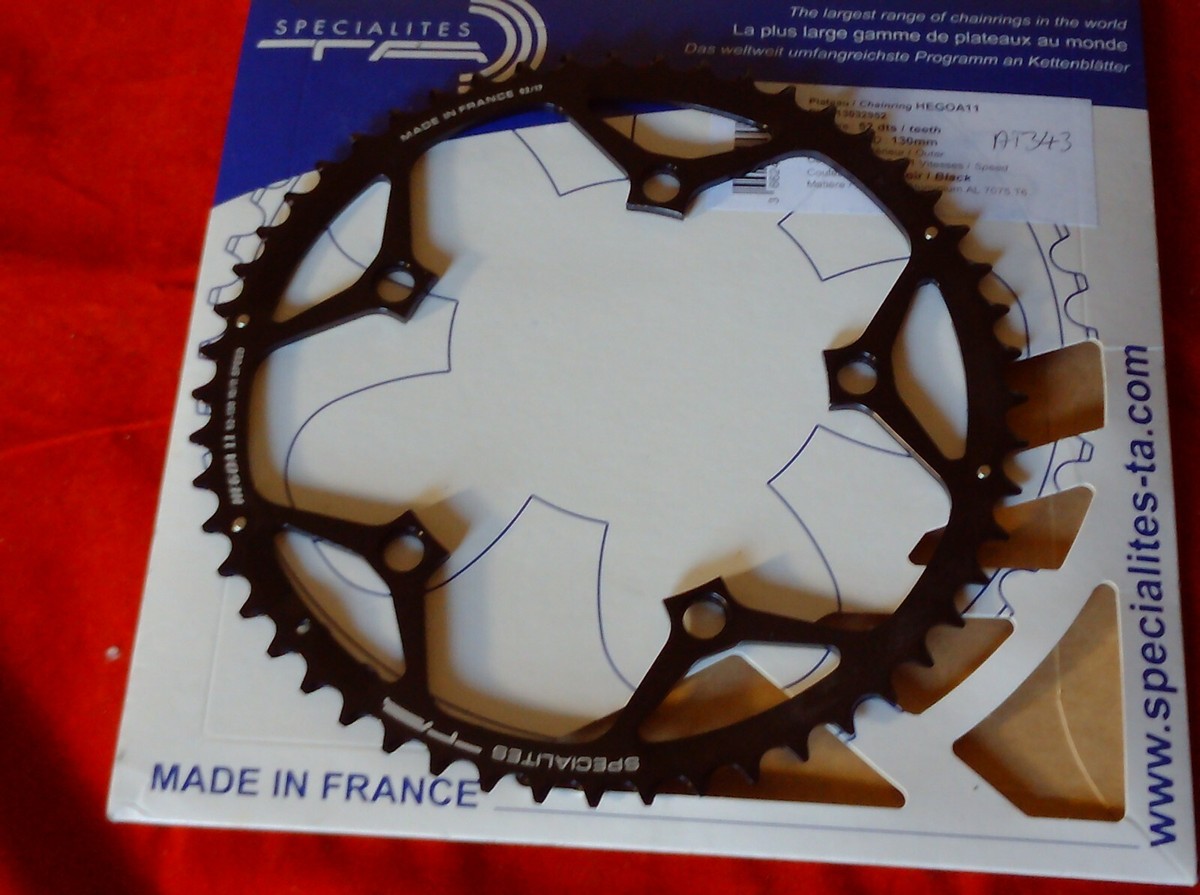 TA HEGOAチェーンリング52-42 9/10speed 130PCD NOS 52 TOOTH 130BCD SPECIALITES TA 10/11 SPEED HEGOA 11 CHAINRING