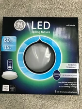 GE LED 15W 1000 Lumens Soft white Direct Wire Ceiling Fixture, 9" Flush Mount