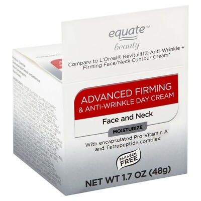 Equate Beauty Face and Neck Advanced Firming & Anti-Wrinkle Day Cream, 1.7 oz..+