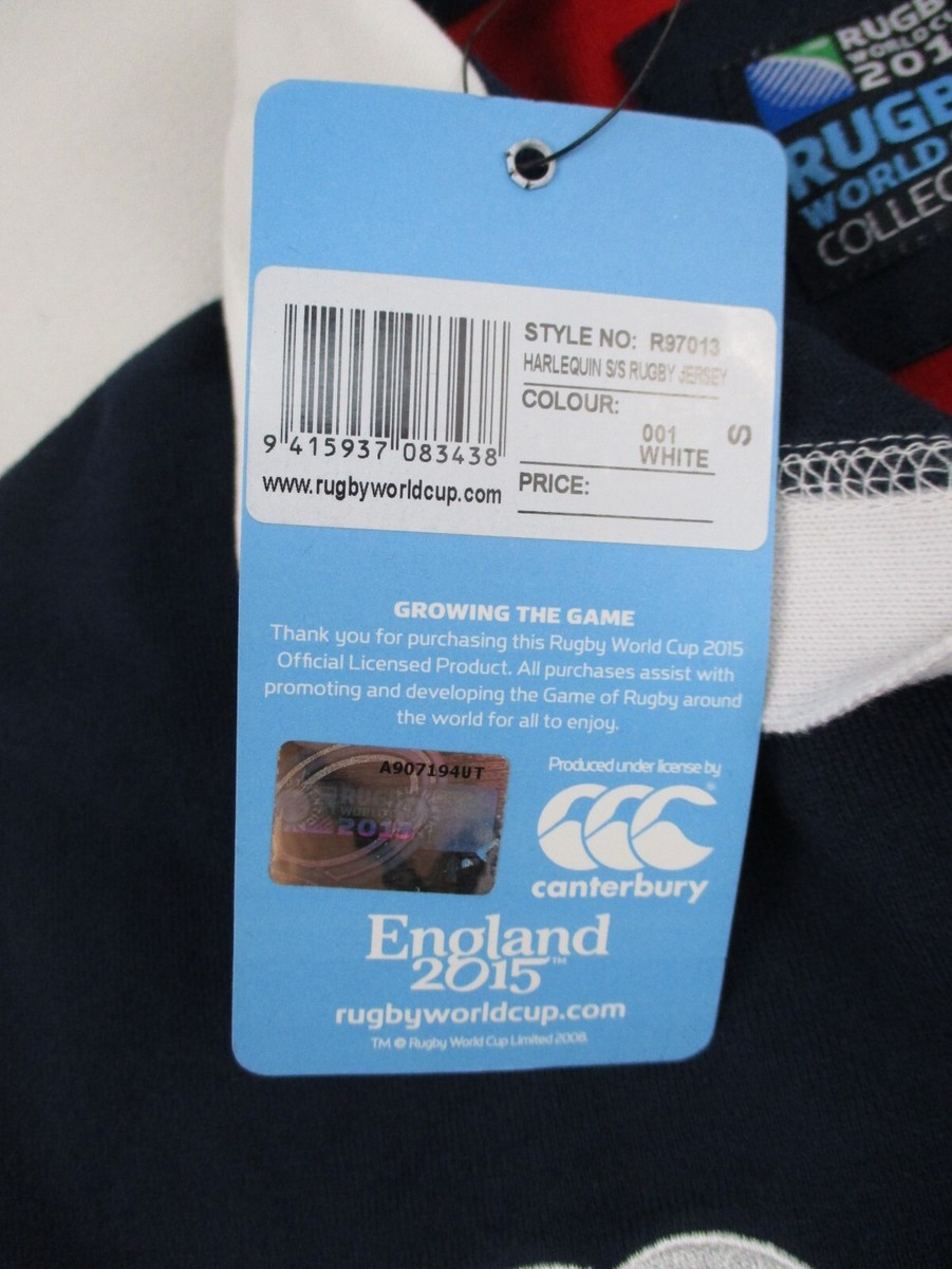 Rugby World Cup Polo Shirt Mens Small Blue Canterbury 2015