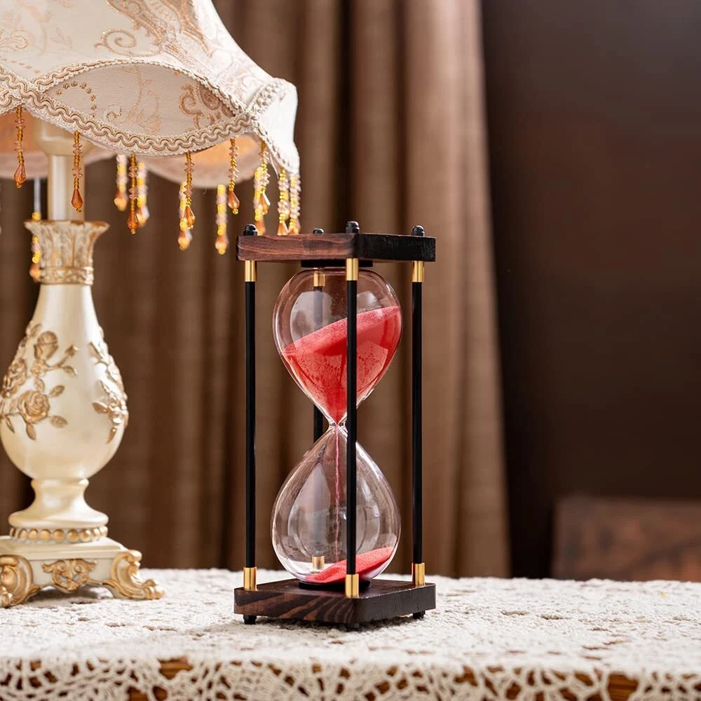 60 Minute Glass Timer with Gold Sand